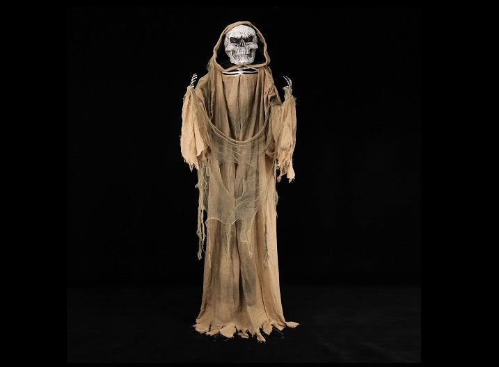 squelette d''horreur moine lumineux sonore et motorisé 1.8m