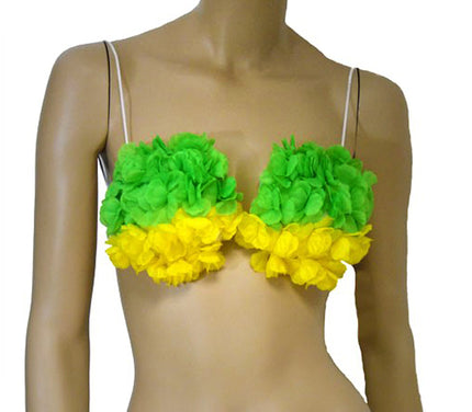 soutien-gorge fleurs brésil vert/jaune