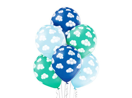lot de 6 ballons de fête motif nuages floconneux mix 30cm
