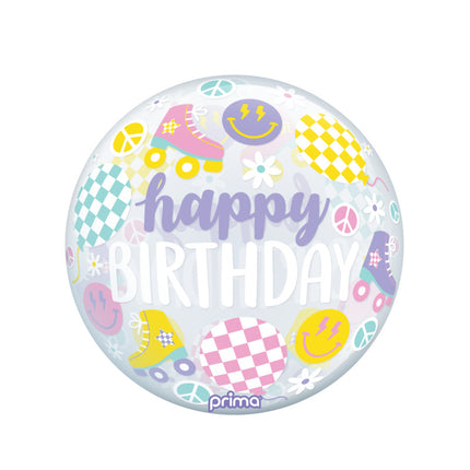 1 Ballon Sphere™ Happy Birthday Retro Skates 20
