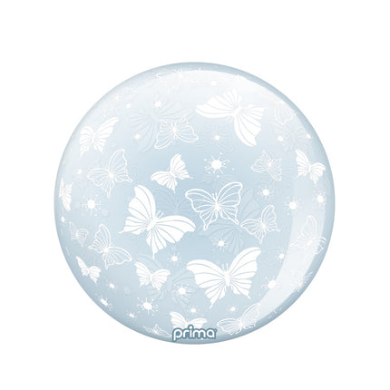 1 Ballon Sphere™ White Butterflies 20