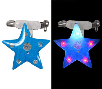 badge/magnet led étoile bleu