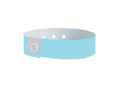 bracelet vinyle brillant sans marquage bleu clair 19mm