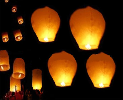 lanterne volante chinoise brûleur fixé blanc haut de gamme