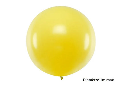 ballon rond géant jaune pastel 1m
