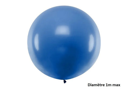 ballon rond géant bleu pastel 1m