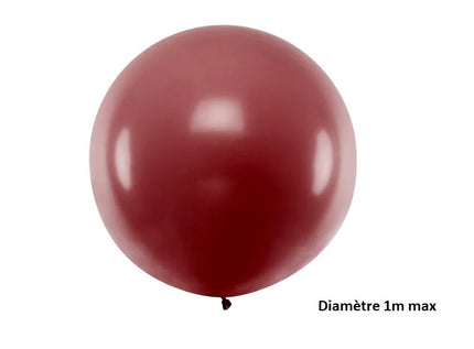 ballon rond géant bourgogne pastel 1m