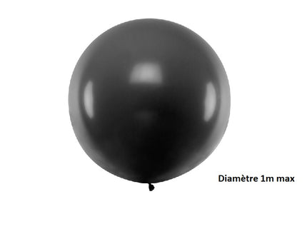 ballon rond géant noir pastel 1m