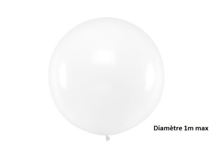 ballon rond géant transparent pastel 1m