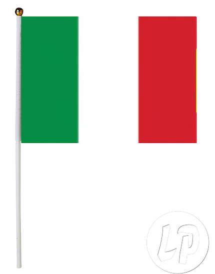 drapeau italie avec baton 30x45cm