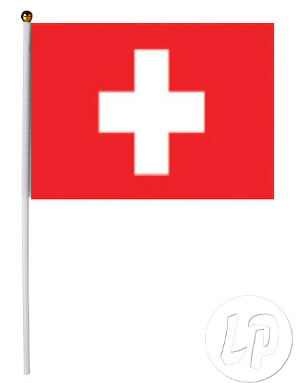 drapeau suisse avec baton 30x45cm
