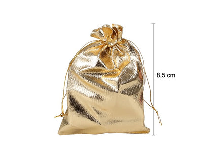 sac cadeau métallisé avec ruban or 8.5x6.5cm