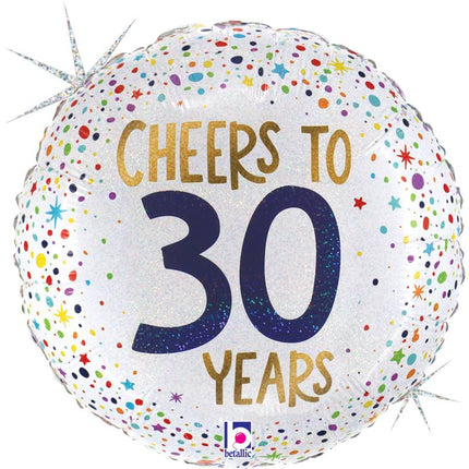 Ballon Aluminium 18″ Cheers to 30 Years – Grabo