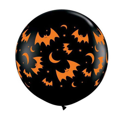 2 ballons latex 3' Flying Bats and Moons - Qualatex