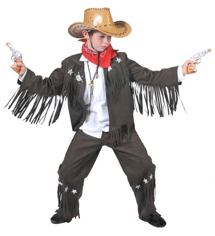 veste & pantalon de garçon cowboy marron taille 152cm
