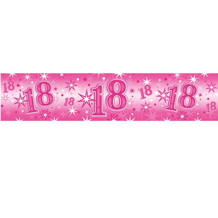 Banner Age 18 Pink Sparkle
