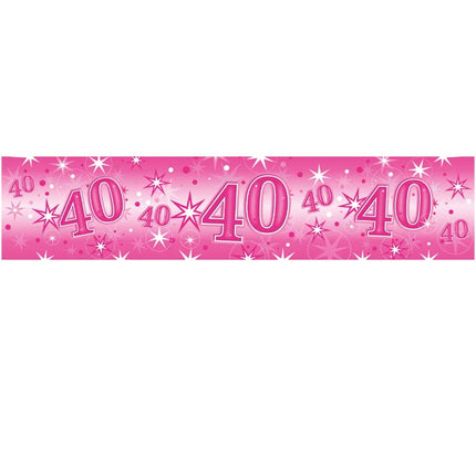 Banner Age 40 Pink Sparkle