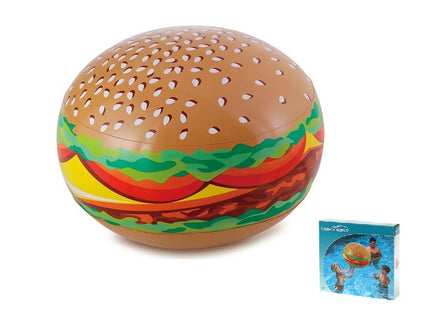 ballon gonflable de plage motif hamburger 61x46cm
