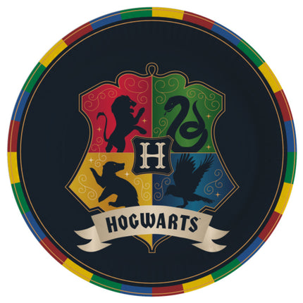 8 Assiettes Rondes Harry Potter Maisons 23cm - Amscan