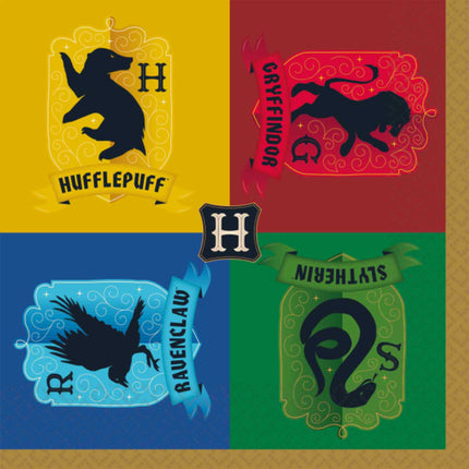 16 Serviettes Papiers Harry Potter Maisons - Amscan
