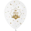 8 Ballons Latex 30cm Aïd Mubarak Blanc - PMS