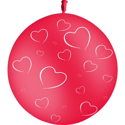 Ballon Latex 3' Cœurs Rouge - PMS
