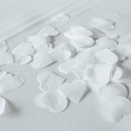 Confetti Papier Cœurs Blanc 1 Kg