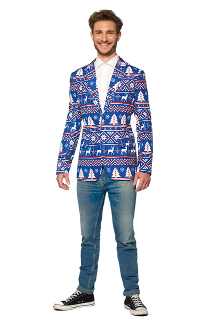 Veste Suitmeister Christmas Blue Nordic Jacket