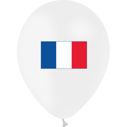 10 Ballons Latex HG95 Drapeau France - PMS