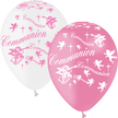 8 Ballons Latex HG95 Communion Blanc & Rose - PMS