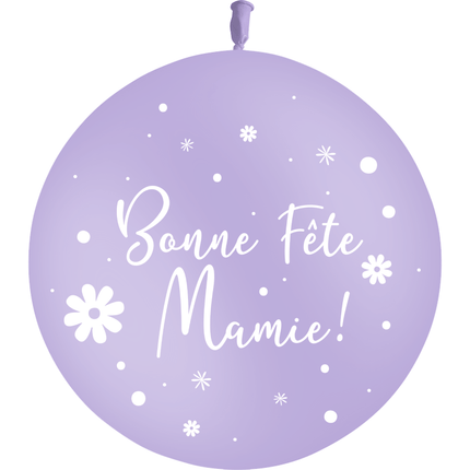 1 Ballon Latex 3' Bonnes Fête Mamie Pastel Matte Lavande - PMS