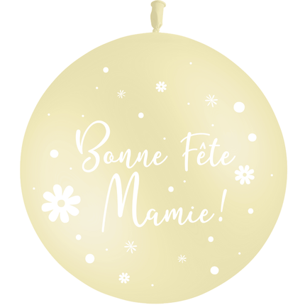 1 Ballon Latex 3' Bonnes Fête Mamie Pastel Matte Jaune - PMS