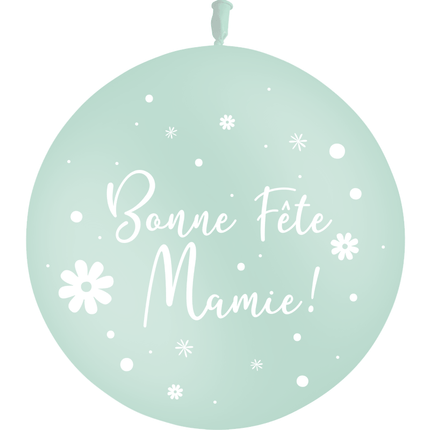 1 Ballon Latex 3' Bonnes Fête Mamie Pastel Matte Menthe - PMS