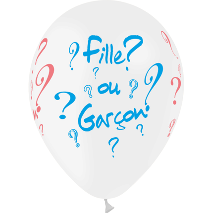 8 Ballons Latex HG95 Fille ou Garçon ? - PMS