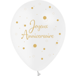 8 Ballons Latex 30cm Anniversaire Confetti Blanc - PMS
