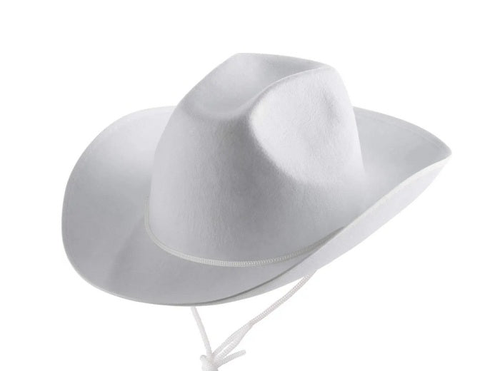 chapeau cowboy feutrine blanc adulte