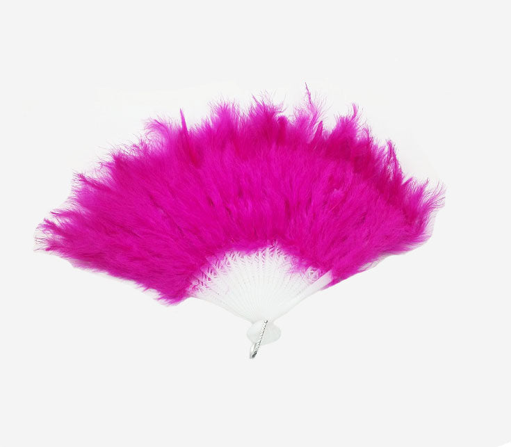 éventail plumes fuchsia