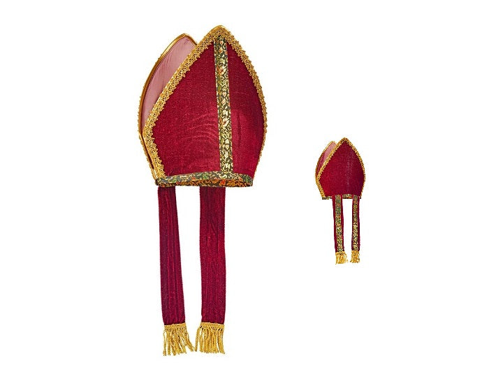 mitre de saint-nicolas avec ornements luxe 65cm