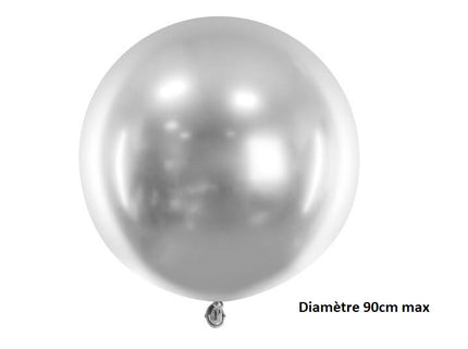 ballon rond géant argent 35gr 90cm