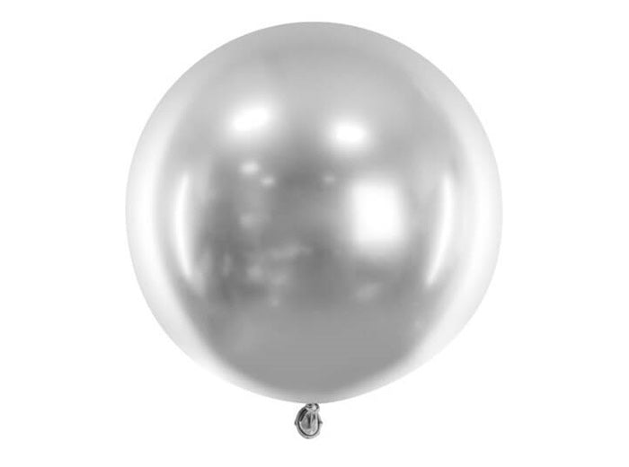 ballon rond géant argent 35gr 90cm