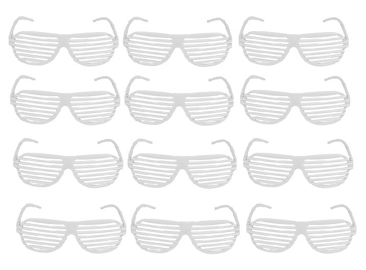 lot de 12 lunettes stores fluo blanc