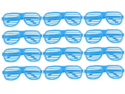 lot de 12 lunettes stores fluo bleu