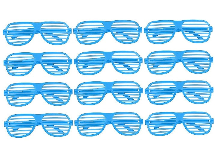 lot de 12 lunettes stores fluo bleu