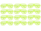 lot de 12 lunettes stores fluo jaune