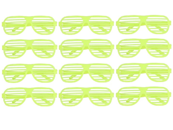 lot de 12 lunettes stores fluo jaune