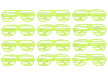 lot de 12 lunettes stores fluo jaune