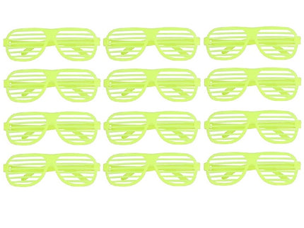 lot de 12 lunettes stores fluo jaune
