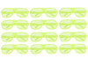 lot de 12 lunettes stores fluo jaune