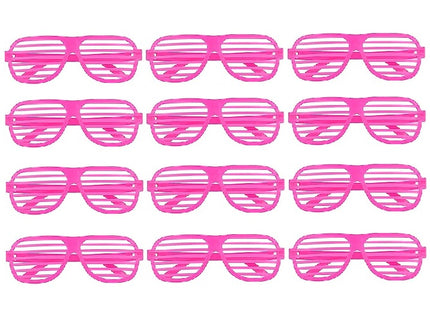 lot de 12 lunettes stores fluo rose