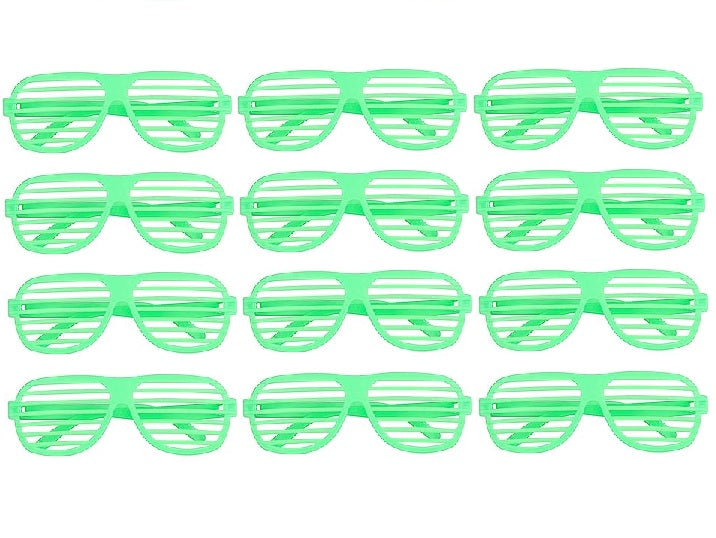 lot de 12 lunettes stores fluo vert